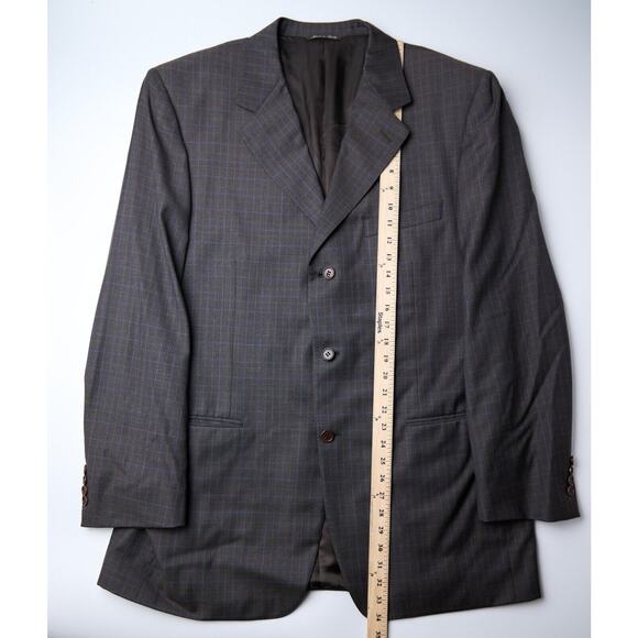 Canali Blazer Men's 44L US Plaid 100% Virgin Wool Sport Coat Designer 54L EU - Picture 6 of 11